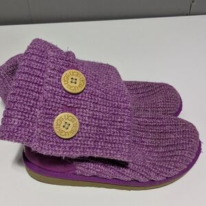 UGG Lavender Knit Sandals with Button Accents
